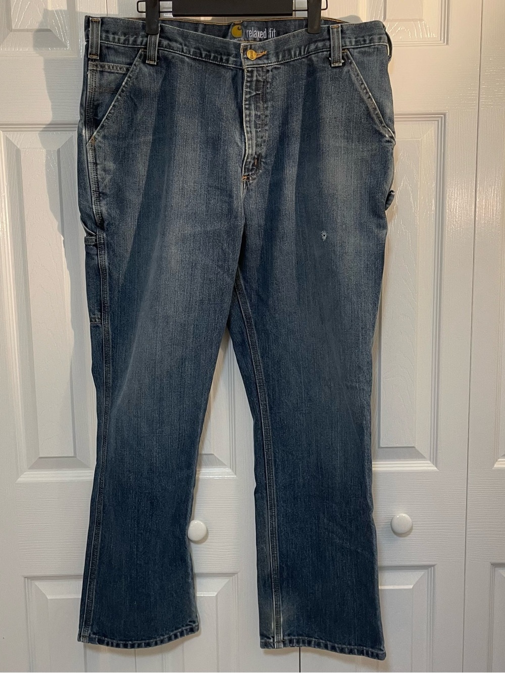 Carhartt Men's Dark Blue Relaxed Fit Denim Jeans